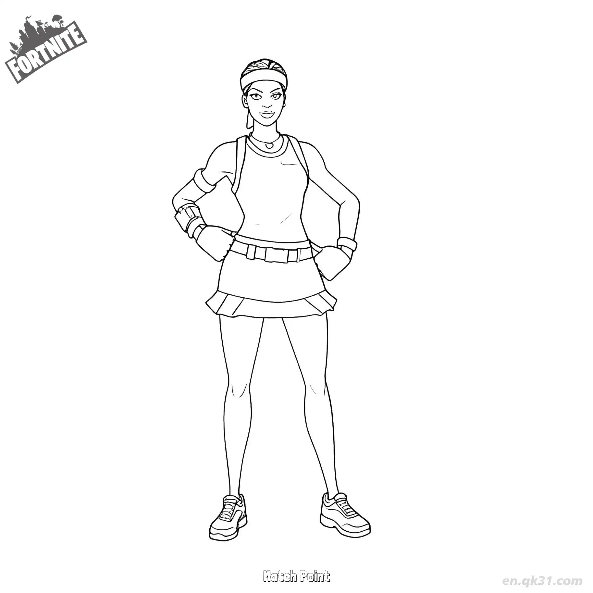 免费 赛点 01简笔画 素描 涂鸦 - 免费可打印堡垒之夜 下载PDF 简笔画涂色页